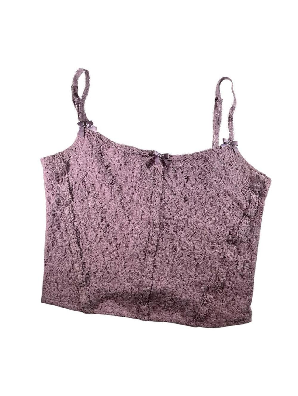 UNIF Lilah Purple Lace Corset Tank Top